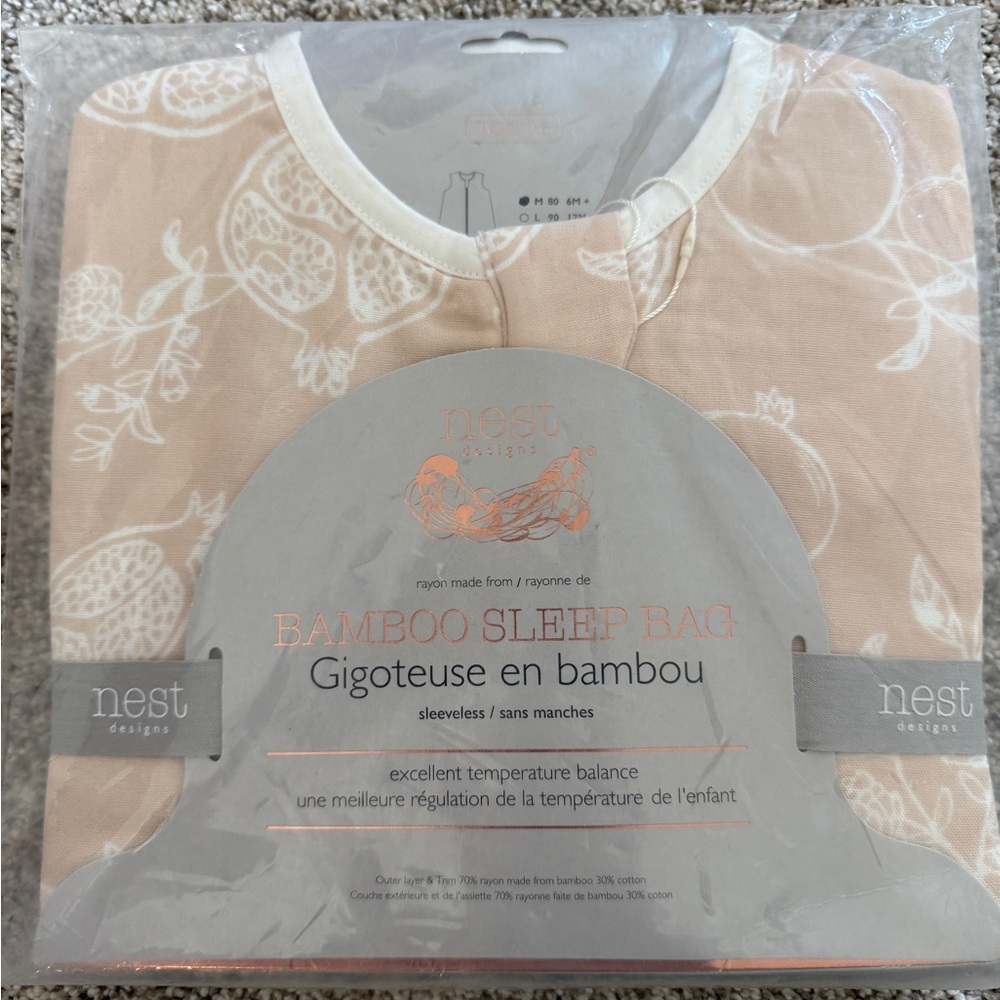 Nest Designs Bamboo Sleep Bag no sleeve 0.6tog size 80 6m+
